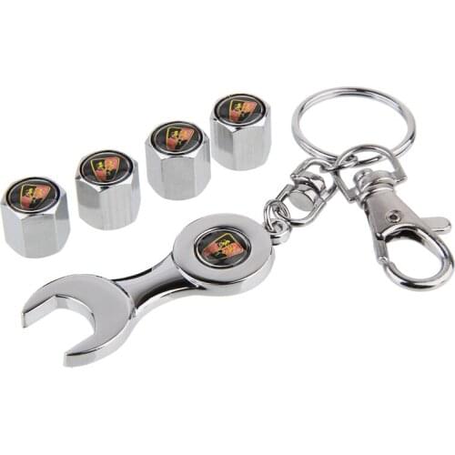 Car Tyre Dust Air Cover with Key Chain Wrench for Roewe 550 750 w5 950 i6 360 rx5 e550 e50 MG MG7 Car Wheel Tire Valve Stem Caps