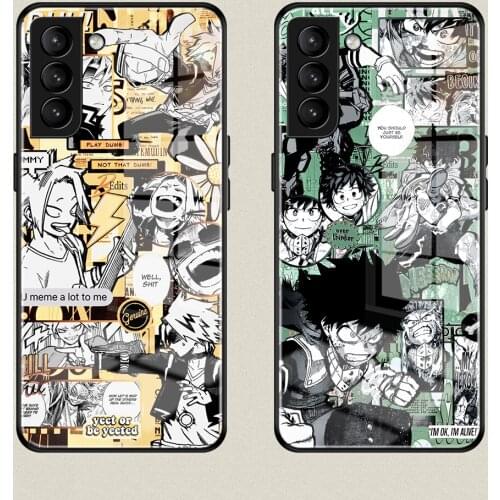 My Hero Boku No Academia Deku Bakugou Glass Phone Case For Samsung Note 8 9 10 20 21 Plus Ultra S8 S10 S10E S20 S21 FE