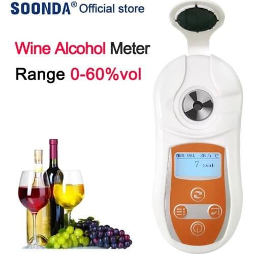 Professional Wine Alcohol Meter Fruit Wine Alcohol Concentration Tester Medicinal Liquor Alcohol Content Meter 0-60% VOL Tester