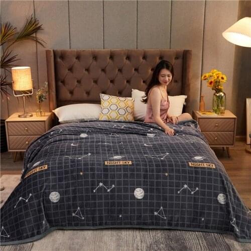 Weighted Bed Blanket Sofa Thickened Mink Comfy Blanket Fleece Dense Soft Warm Comfortable Plaid Blanket Spring Autumn Summer