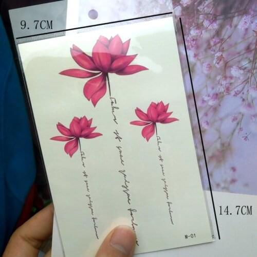 2020 NEW Flower Waterproof Temporary Tattoo Sticker Black Clover RED Flash Tatoo Fake Water Transfer Tatto for Woman Man