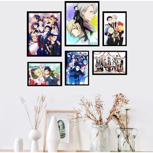 Yuri On Ice Dancing Wall Art Canvas Painting Anime Figure Posters and Prints Wall Decor Pictures for Teen Room Home No Frame