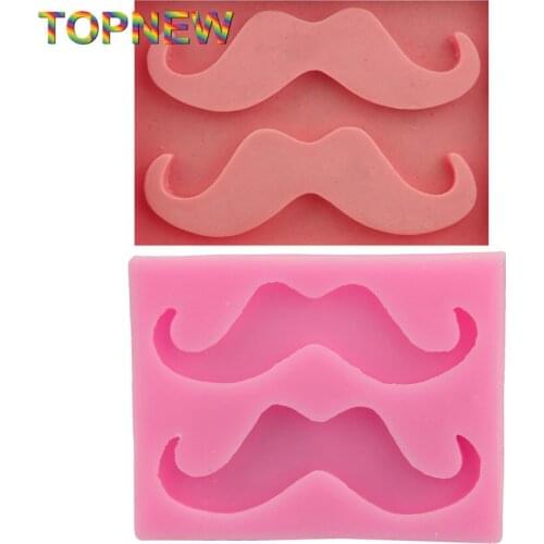 Funny Mustache Beard Silicone Cake Molds for Fondant Jello Jelly Sugar Ice Soap Moulds Kitchen Cake Decorating Tools C1854