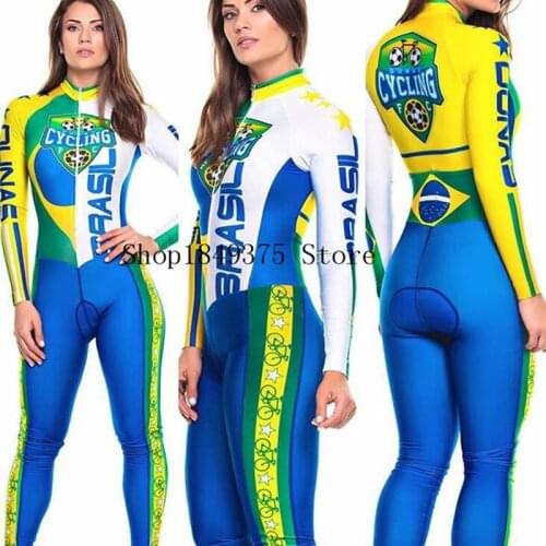 Womens Long sleeve Pro Team Triathlon Suit Cycling Jersey Skinsuit Jumpsuit Maillot Cycling Ropa ciclismo set pink gel