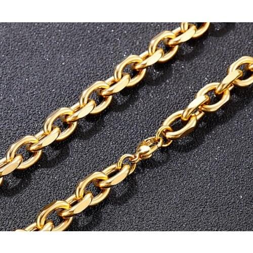 Gold Mens Necklace Link Chain 316L stainless steel Hip-Hop jewelry Huge 10mm 18-30 inch Strong and Simple