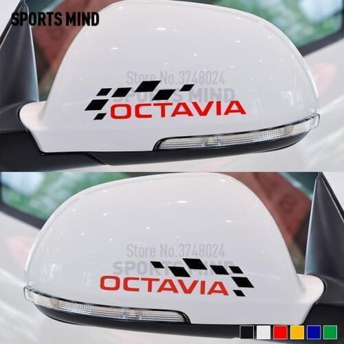 10 Pairs SPORTS MIND For Skoda Octavia A5 A7 VRS Auto Accessories Rearview Mirror Car Styling Automobiles Car Sticker Decal