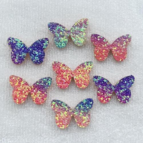 10pcs Butterfly Glitter Sequin Patches for Clothing Cartoon Cloth Patches Garment Decorative DIY Hairbow Accessories 20*30mm K02