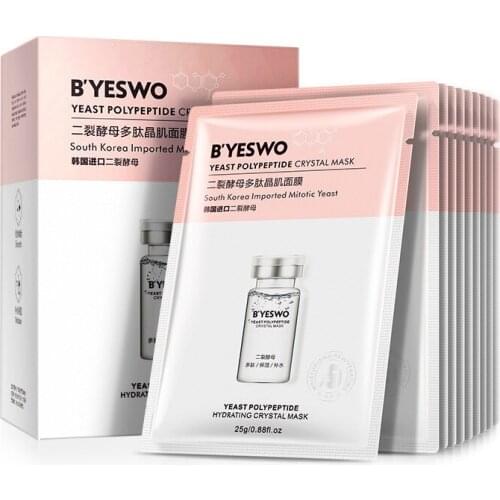 10Pcs Two-Split Yeast mask Peptides Moisturizing Deep Hydrating Face Maks Oil-control Whitening Skin Care