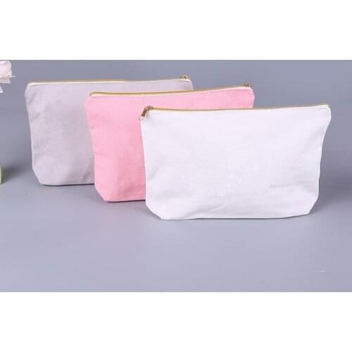 100Pcs Large Stand UP Canvas Zipper Pencil Cases Pen Pouch Cotton Cosmetic Bag Makeup Bags Mobile Phone Clutch Bag Organizer SN
