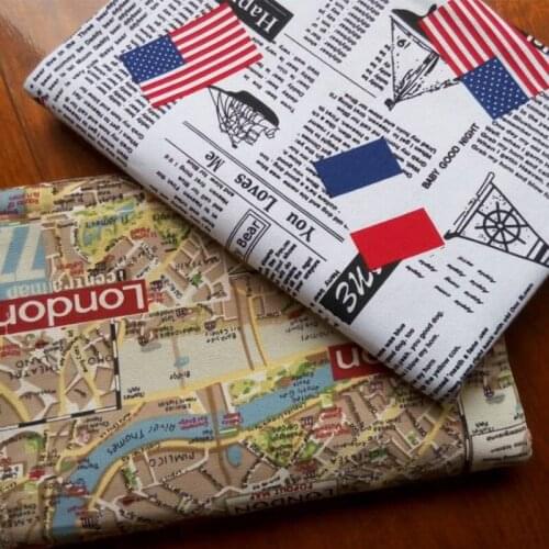 2pcs/lot printed canvas cartoon Pure cotton fabrics cartoon English flowers cloth curtain sofa DIY Quilted 50*150cm