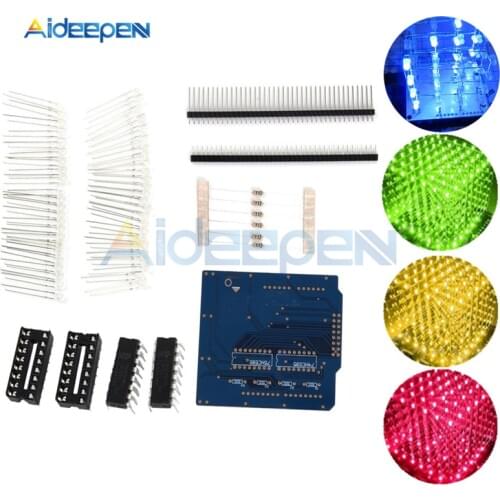 4X4X4 LED Light Cube DIY Kits 3D LED Electronic Suite Blue/Green/Red/Yellow For Arduino Smart Electronics Led Cube DIY Kit