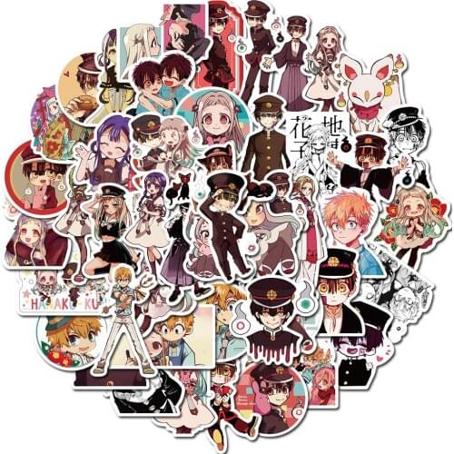 50pcs Pack Anime Jibaku Shounen Hanako-kun Manga Stickers for Luggage Fridge Door Decor Waterproof Pvc Decal Phone Laptop