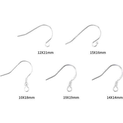 6pcs/lot 925 Sterling Silver Findings Earring Hooks Clasp Accessories For Jewelry Earrings Making Wholesale Parts Jewelers