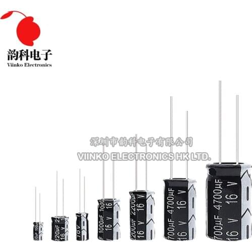 16V Aluminum Electrolytic Capacitor 10UF 22UF 33UF 47UF 100UF 220UF 470UF 680UF 1000UF 2200UF 3300UF 4700UF 6800UF 22000UF