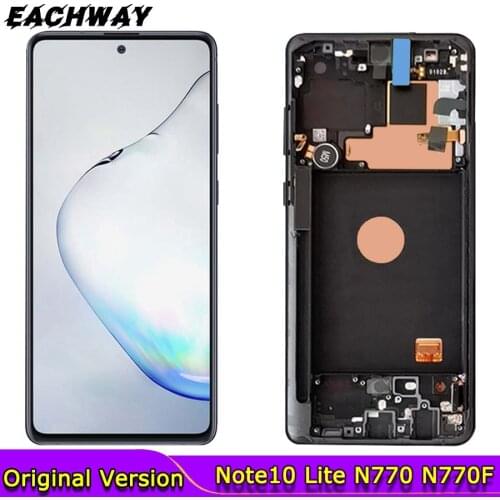 AMOLED Screen For Samsung Galaxy Note 10 Lite LCD N770F/DS N770F/DSM Display Touch Screen Digitizer For Samsung Note10 Lite N770