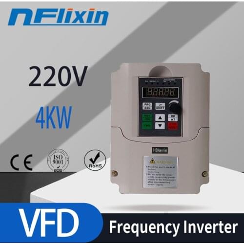 VFD 4KW 220V Single Phase Input and Triple Output Frequency Inverter Free Shipping