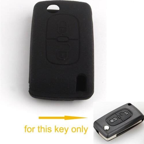 4colors Available Leather Texture Silicone Car Key Cover Shell for 2 Buttons 308 408 207 107 307 407 C2 C3 Flip Remote Key Case