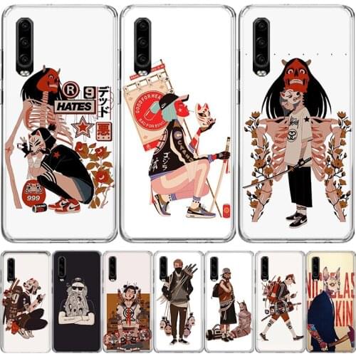 Men and women wearing masks walking Phone Case For Huawei Mate 30 20 10 P40 P30 P20 P10 Pro Lite P Smart Z Plus 2019 2018 Cover