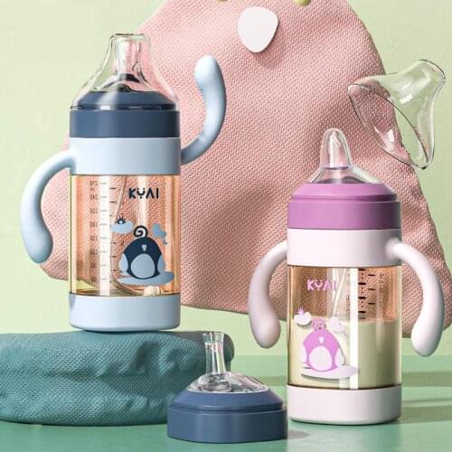 Baby Bottle With Straw Anti-fall Ppsu Anti-expansion Large Capacity Wide Caliber Cup Newborn Water Bottle Cute School Bottles