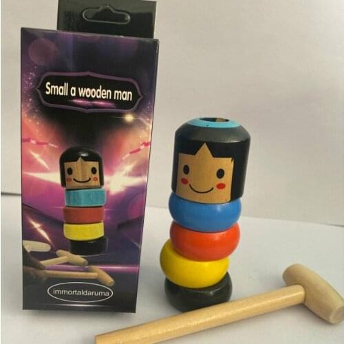 Magic Tricks Close Up Stage Magic Props Comedy Mentalism Fun Toy Accessory 1set Immortal Daruma Unbreakable Wooden Man Magic Toy