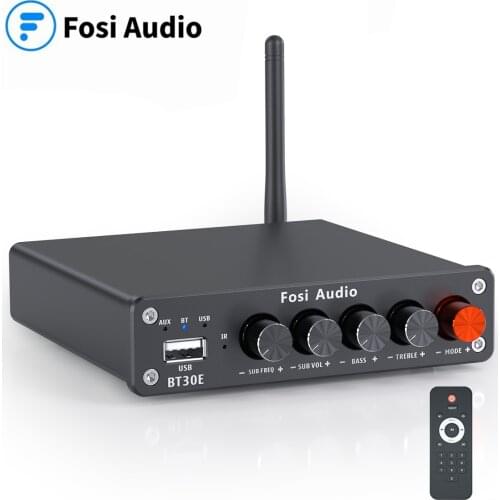 Fosi Audio Bluetooth Power Amplifier U-Disk Player 2.1 Channel BT30E Amplifier Audio Subwoofer For Home Theater 50W x2