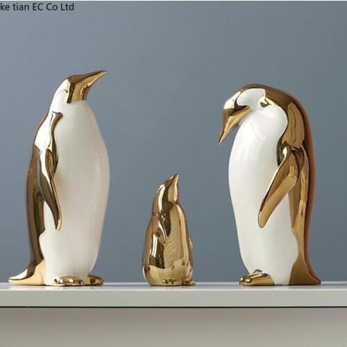 European-style Ceramic Penguin Ornaments Living Room Bedroom Bookcase Office Animal Statue Craft Decoration Home Decoration Gift