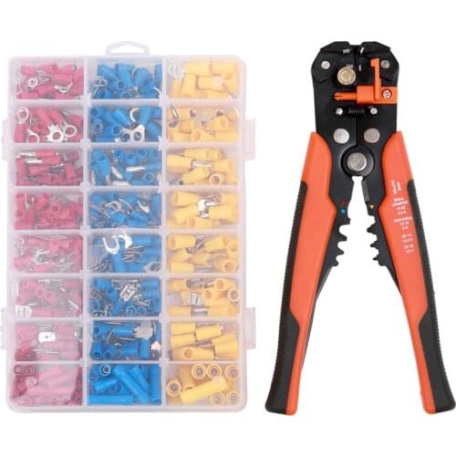 Electrical Wire Terminal Kit with 5-in-1 Automatic Wire Stripper Crimper and 400pcs Connectors