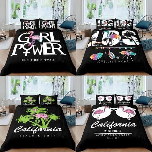 3D Digital Printing Flamingo Bedding Sets Cartoon Duvet Quilt Cover Set Comforter Bed Linen Pillowcase King Queen Multiple Size