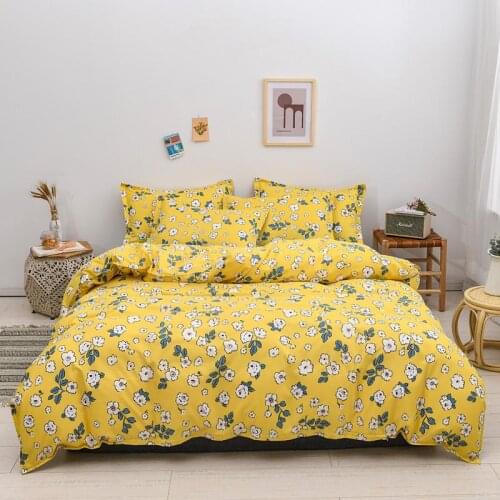 Pastoral Bedding Set flower pattern Duvet Cover With Pillowcase 240x210Yellow 210x210 Quilt Cover,King Size Blanket Cover2020