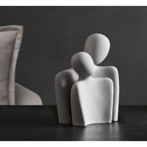 Creative Ceramic Abstract art figures embrace decoration living room TV cabinet porch office desktop decoration