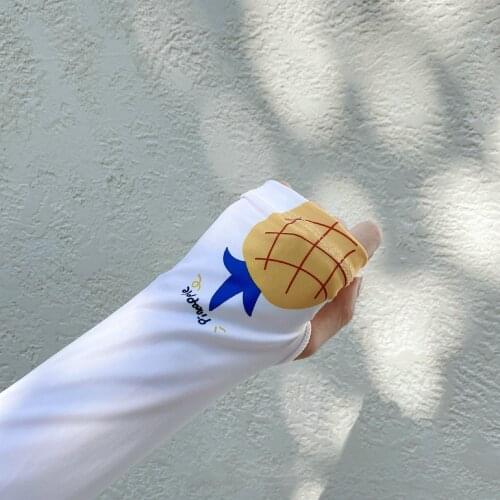 2 pieces = 1 pairs New Korean-Style Cute Fruit Pineapple Oversleeves All-match Sun Protection UV Sun Protection Arm Sleeves
