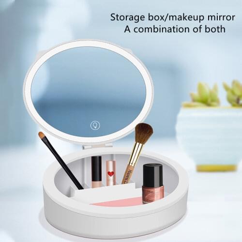 Organizer For Cosmetics With LED Light Mirror Womens Makeup Bag Makeup Organizer Box Jewelry Storage Rack Bathroom Storage