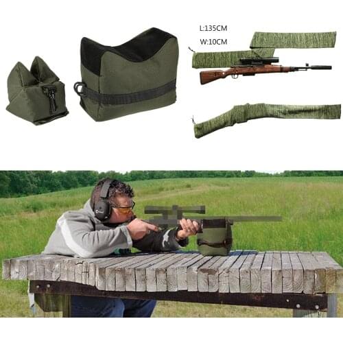 Front & Rear Bag Rifle Support Shooting Bag Outdoor Airsoft Tack Driver Hunting Accessories Sandbag Rifle Gun Target Stand Bench