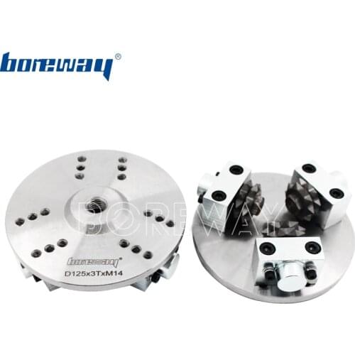 Boreway Supply 125MM 20 Grains With 3 Rollers Hard Alloy Star Shape Bush Hammer Plate For Grinding Stone And Concrete