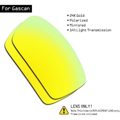 SmartVLT Polarized Sunglasses Replacement Lenses for Oakley Gascan - 24K Gold