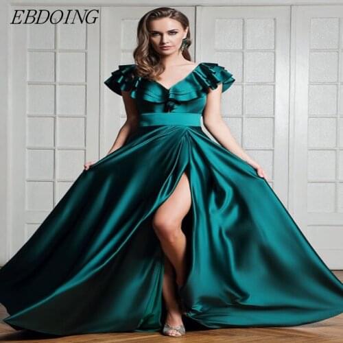 Robe de soiree Elegant Formal Dresses A-line Cap Sleeves V-neck Neckline Vestidos de festa Plus Size Evening Dress Party Gowns