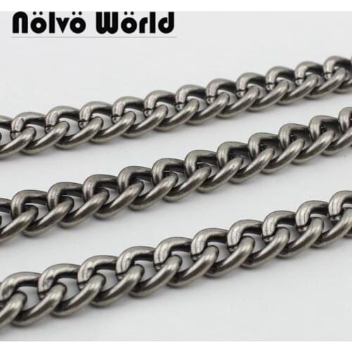 1pc 60cm 80cm 100cm 110cm 120cm 130cm 17mm Wide Alum Chain Antique Silver Color Roller chains for bags long strap replacement
