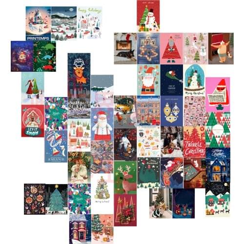 Merry Christmas Stickers Halloween Decoration For Home Elk Candy Photo Collage Kit Room DIY Decor Props Wall Aesthetic Effectual