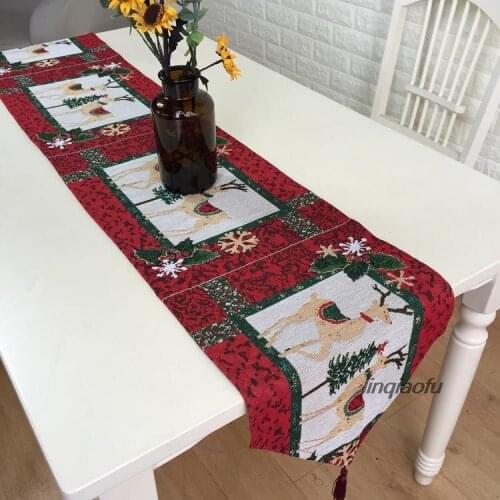 American country Christmas new cotton linen table mat fabric table flag tablecloth insulation mat coasters Table runner