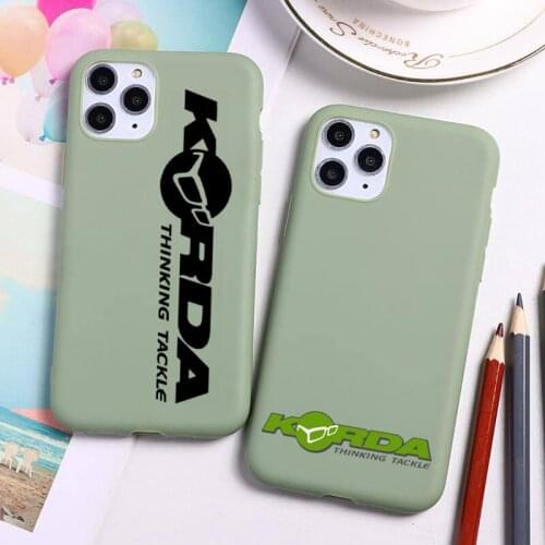 Fishing Tackle Korda Phone Case For iphone 12 11 Pro Max Mini XS 8 7 6 6S Plus X SE 2020 XR Candy green Silicone cover