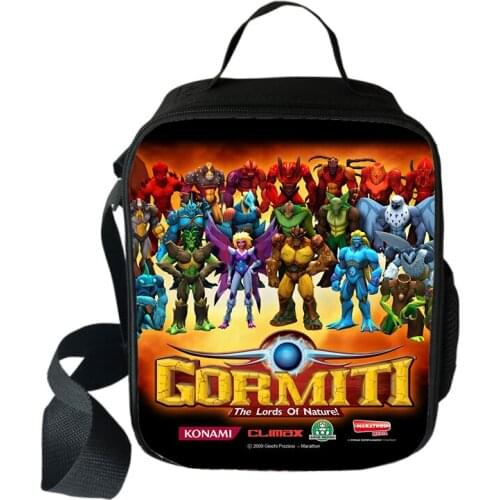 Game Gormiti Cooler Lunch Bag Cartoon Girls Portable Thermal Food Picnic Bags for School Kids Boys Box Tote