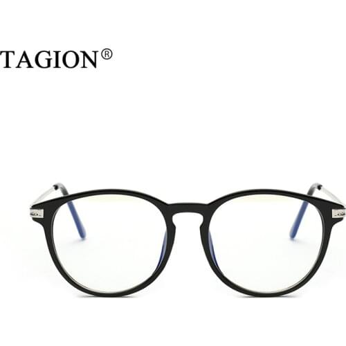 TAGION Transparent Reading Glasses Women Vintage Computer Goggles Anti Blue Ray Clear Lens Fashion Oculos 8616