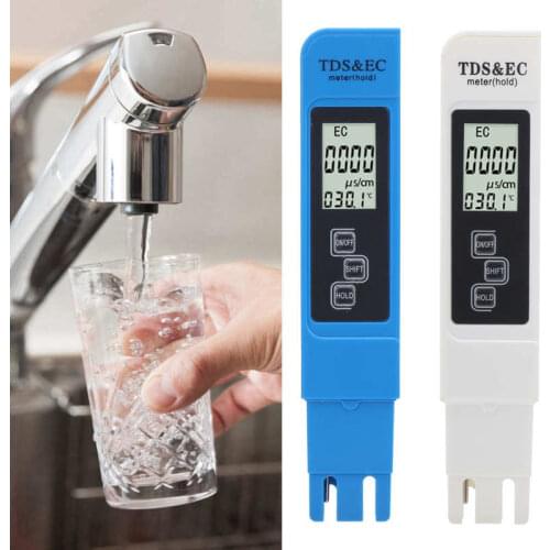3-In-1 Water Quality Tester Portable TDS EC Temperature Meter HD LED Display Water Quality Detector Electrical Conductivity