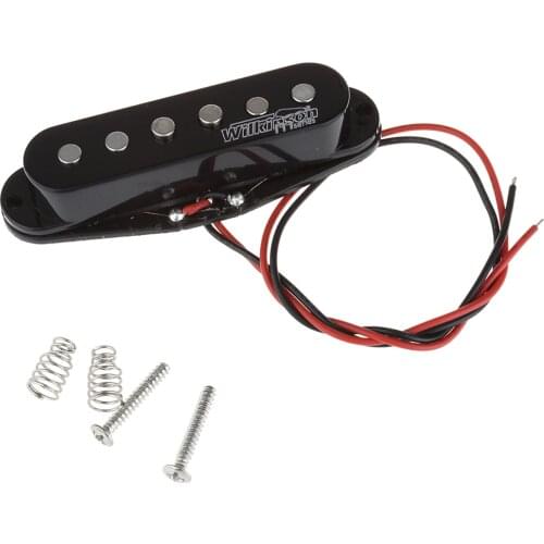 Wilkinson LOW GAUSS Vintage Tone Ceramic Single Coil Pickup for Strat Style Guitar Middle, Black