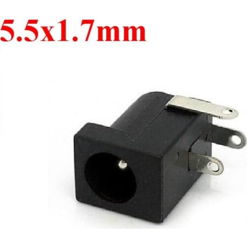 10Pcs High Quality DC Power Jack Socket Connector DC005 5.5*1.7mm 5.5*1.7 1.7socket Round the needle