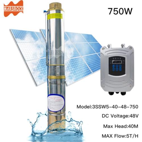 Brushless 750W DC 48V high-speed solar deep water pump permanent magnet synchronous motor max flow 5.0T/H for home & agriculture