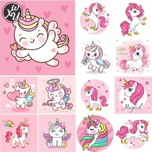 WEIWEI Pink Unicorn 5D Diamond Embroidery Full Round/ Square Cross Stitch Kit Cross Stitch Mosaic Art Rhinestones for Home Decor