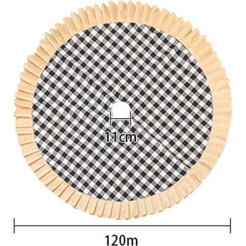 Hot Sale New Arrival Christmas Tree Skirt Pleated Plaid Christmas Tree Skirt Apron Christmas Holiday Party Decorations