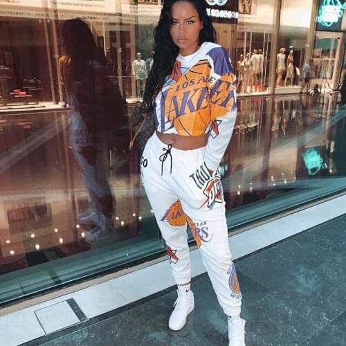 Women Letter Print Two Piece Set