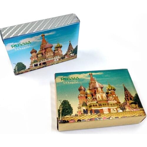 Gold 54pcs Cards/Deck Russian 24K Golden Foil Playing Cards PVC Plastic Waterproof Poker Standard Game Cards